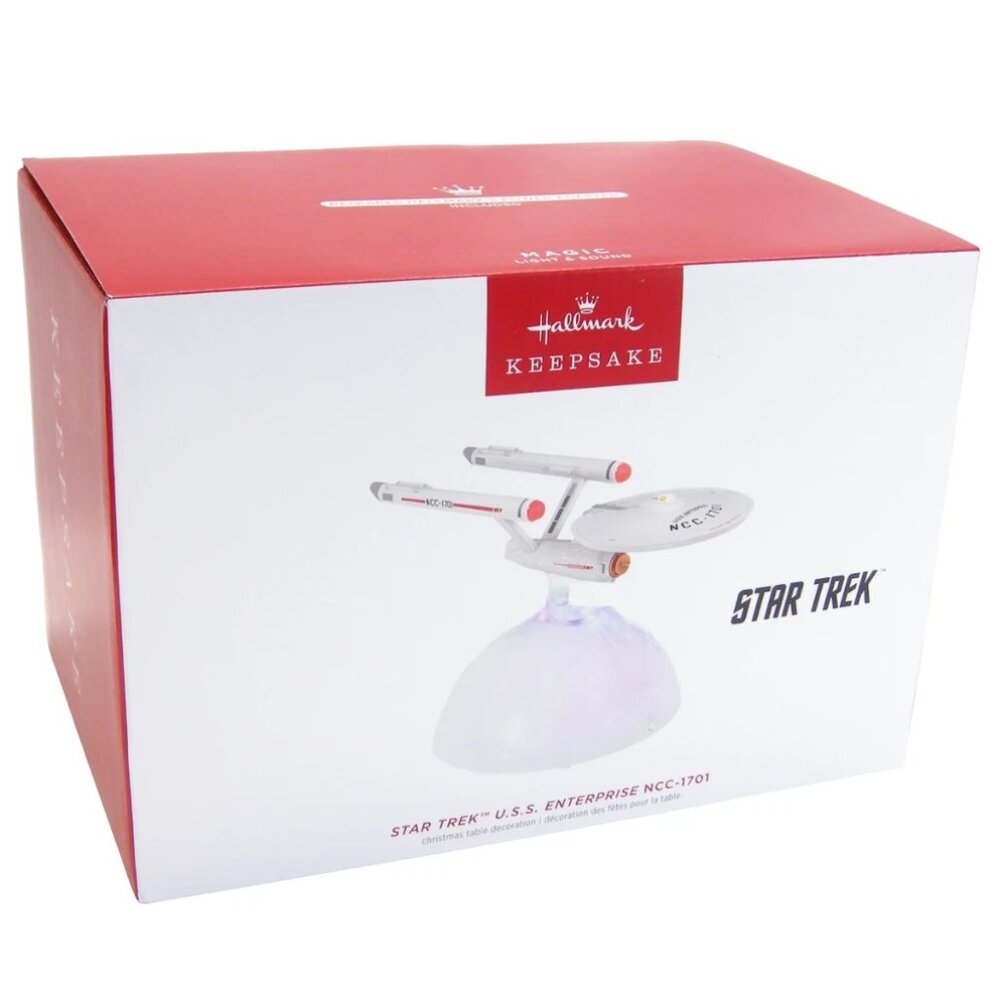 New! Star Wars USS Enterprise Tabletop Hallmark Keepsake Ornament Light & Sound